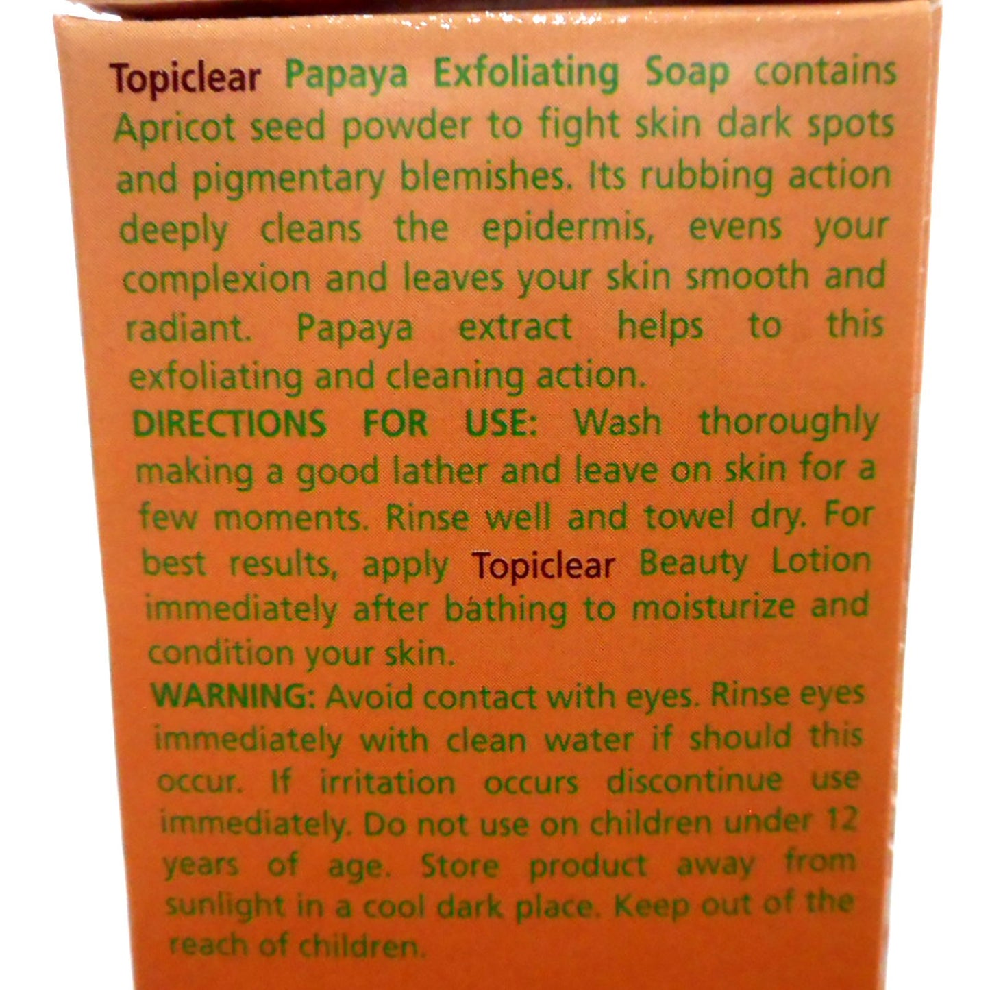 Topiclear Exfoliating Soap, Papaya, 7 oz.