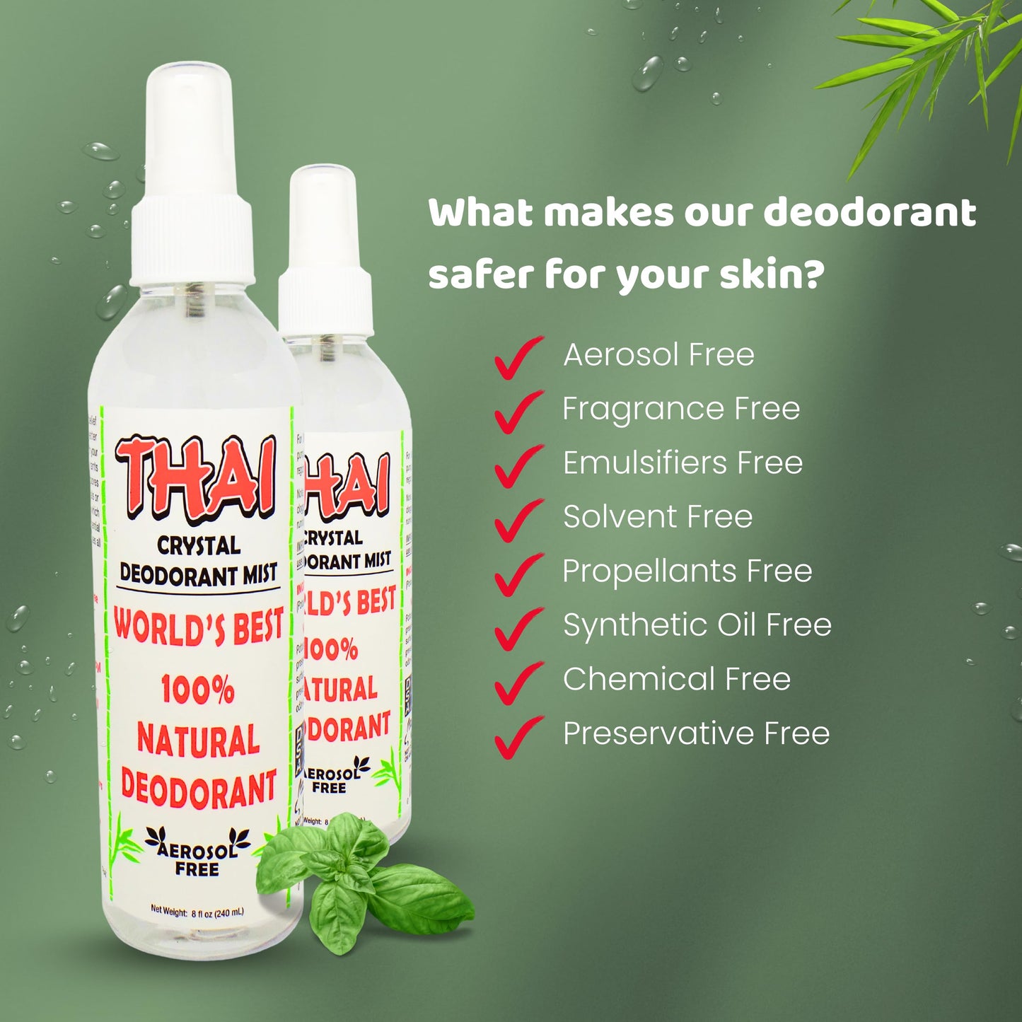 Thai Deodorant Stone Crystal Mist Natural Deodorant Spray 8 oz. Bundle (Pack Of 3) Beauty and Personal Care Thai Deodorant Stone