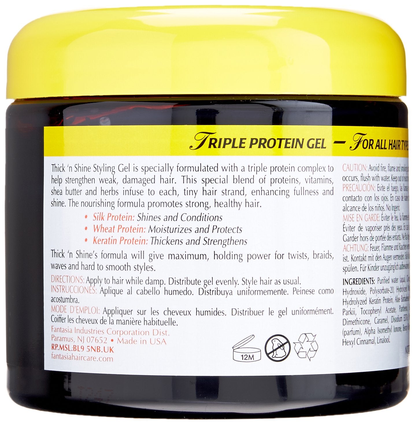 Fantasia Thick 'n Shine Styling Gel, 16 Oz