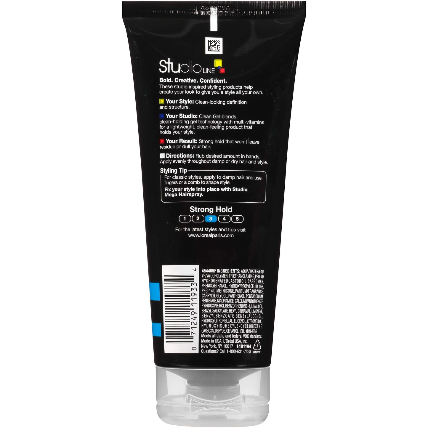 L'Oreal Paris Studio Line Clear Minded Clean Gel Strong Hold 6.80 oz, Camellia, 1 Count