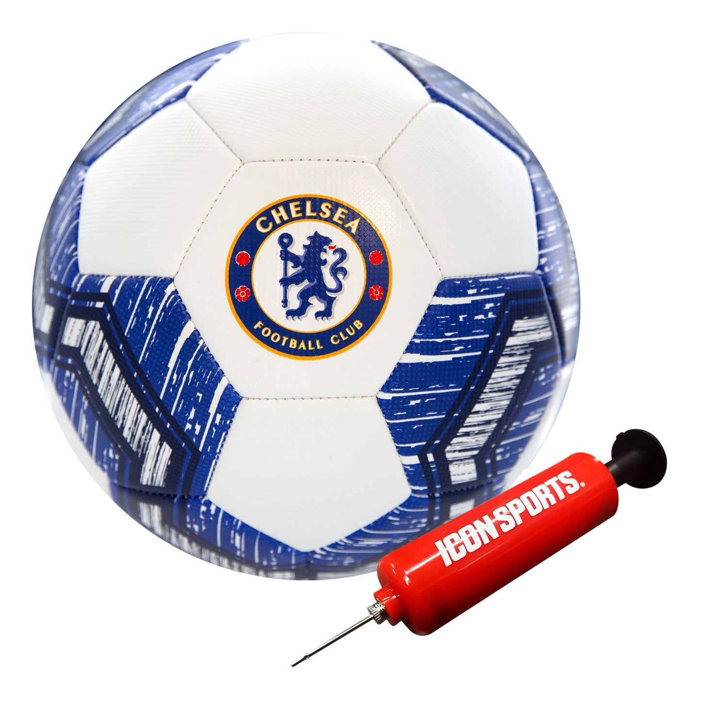 Icon Sports Officially Licensed Chelsea FC Regulation Size 5 Geometric Soccer Ball