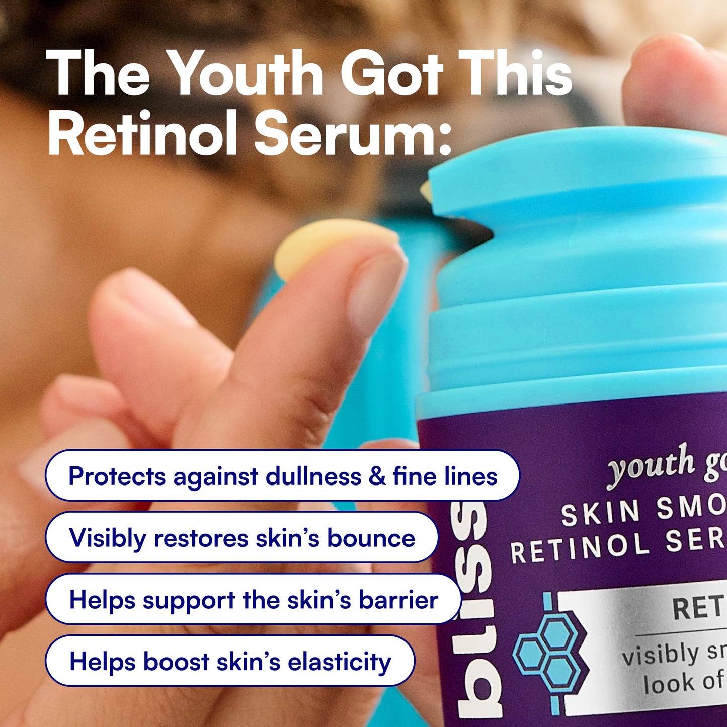 Bliss Retinol Serum Youth Got This Advanced Anti-Aging Formula - Reduces Fine Lines & Wrinkles - Dermatologist-Tested - Clinically Proven Results