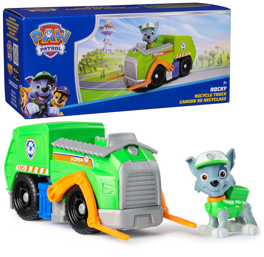 PAW Patrol Rocky’s Recycle Truck – Toy Vehicle with Collectible Action Figure, Eco-Friendly Kids Toy for Boys & Girls Ages 3+