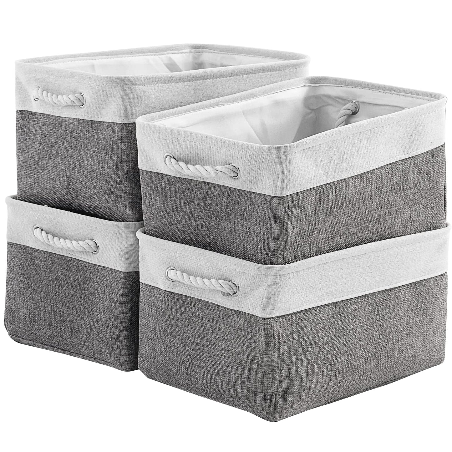 Sacyic Storage Basket 16x12x8 inch Fabric Sturdy Canvas Storage Bins Organizer with Handles for Clothes and Storage Foldable Storage Boxes Cubes