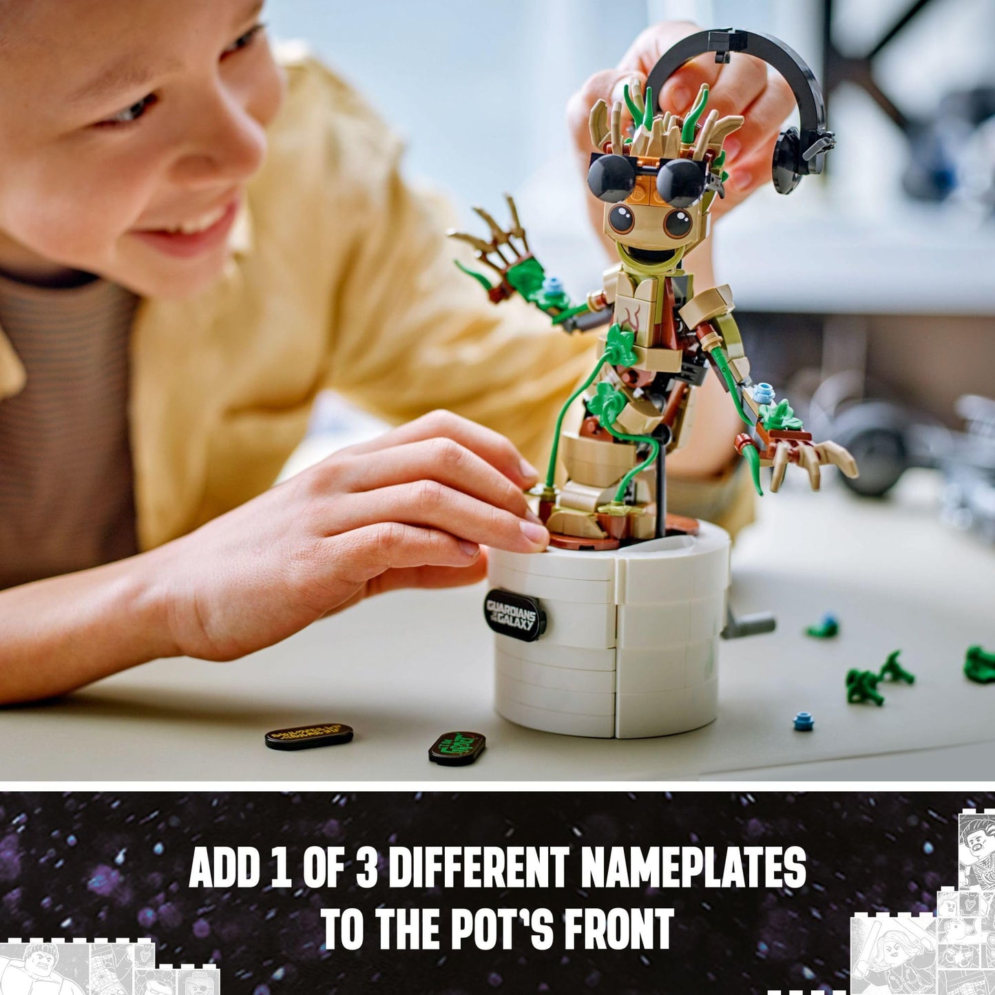 LEGO Marvel Dancing Groot 76297, Guardians of the Galaxy Buildable Figure, Interactive Superhero Toy & Gift for Kids