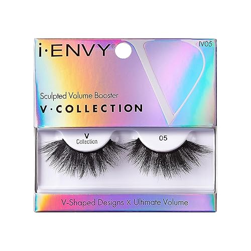 i-ENVY Fales Lashes, V-Shaped Volume Strip Lashes Dramatic Spiky Trendy Extension Soft Reusable Eye Lashes, Cat Eye Fluffy Fake Lashes (05)