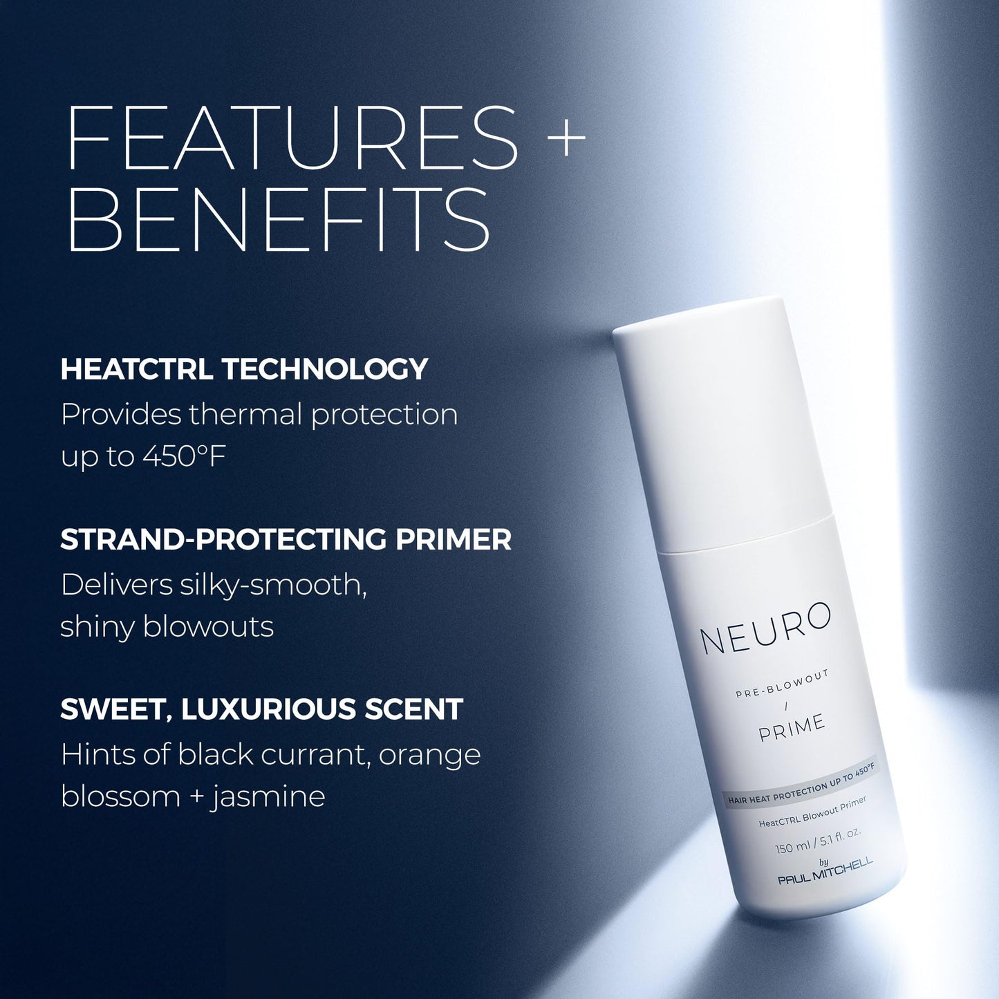 Neuro by Paul Mitchell Prime HeatCTRL Blowout Primer, For Blow-Drying All Hair Types, 5.1 oz