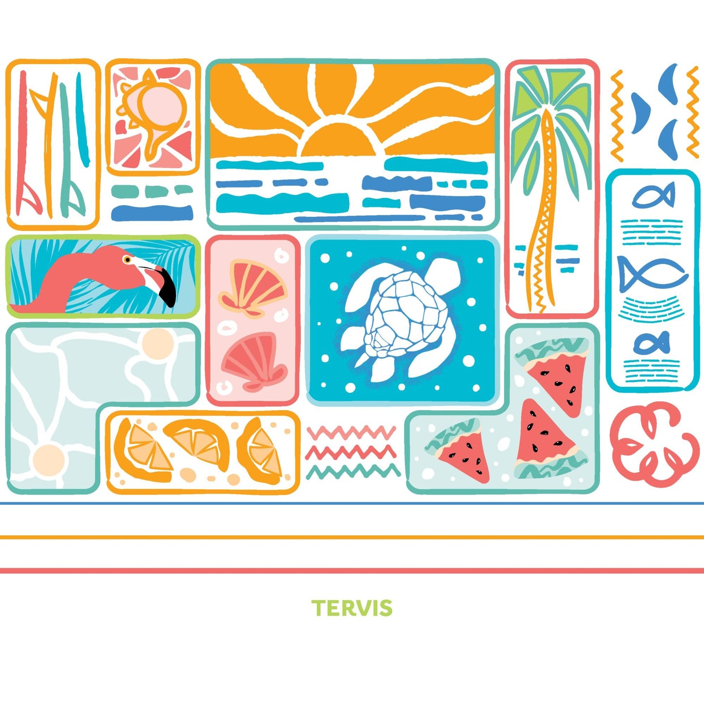 Tervis Venture Water Bottle Beach Burst Triple Walled Insulated Tumbler Travel Cup Keeps Drinks Cold & Hot, 26oz, Stainless Steel