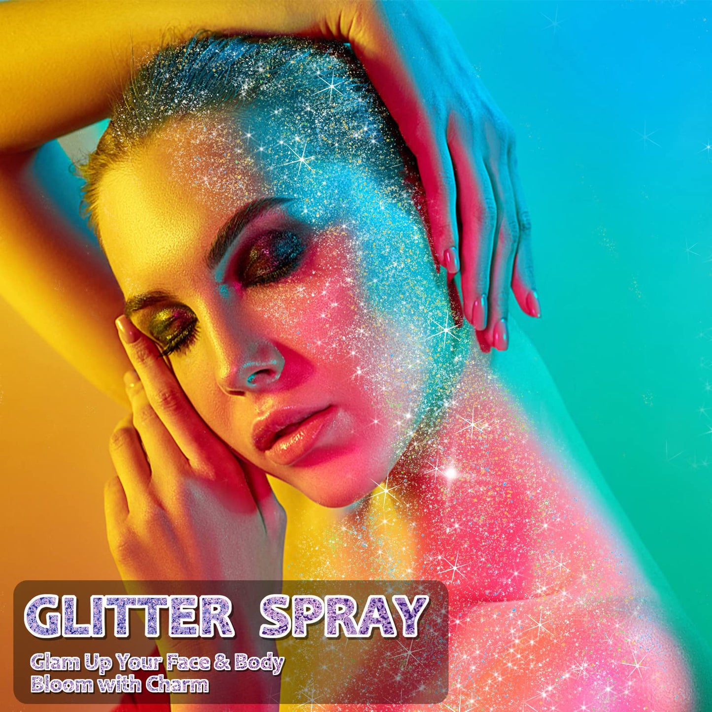 Body Glitter Spray, Gold Glitter Spray for Hair and Body, Include 1 Jar of Refills