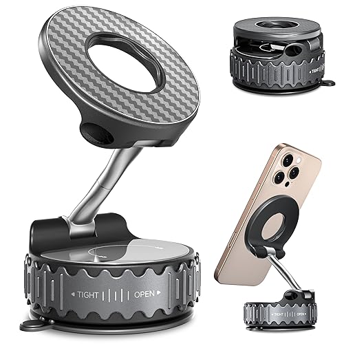 BEBEAR Car Phone Holder for Magsafe [78+LBS Hyper Suction & 4400gf Strongest Magnetic] 360°Adjustable Car Phone Mount Car Accessories Phone Holders…