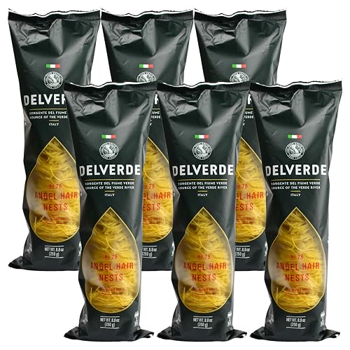 Delverde Artisan Made Angel Hair Nests with Spring Water Certified Kosher 8.8oz 6 pack