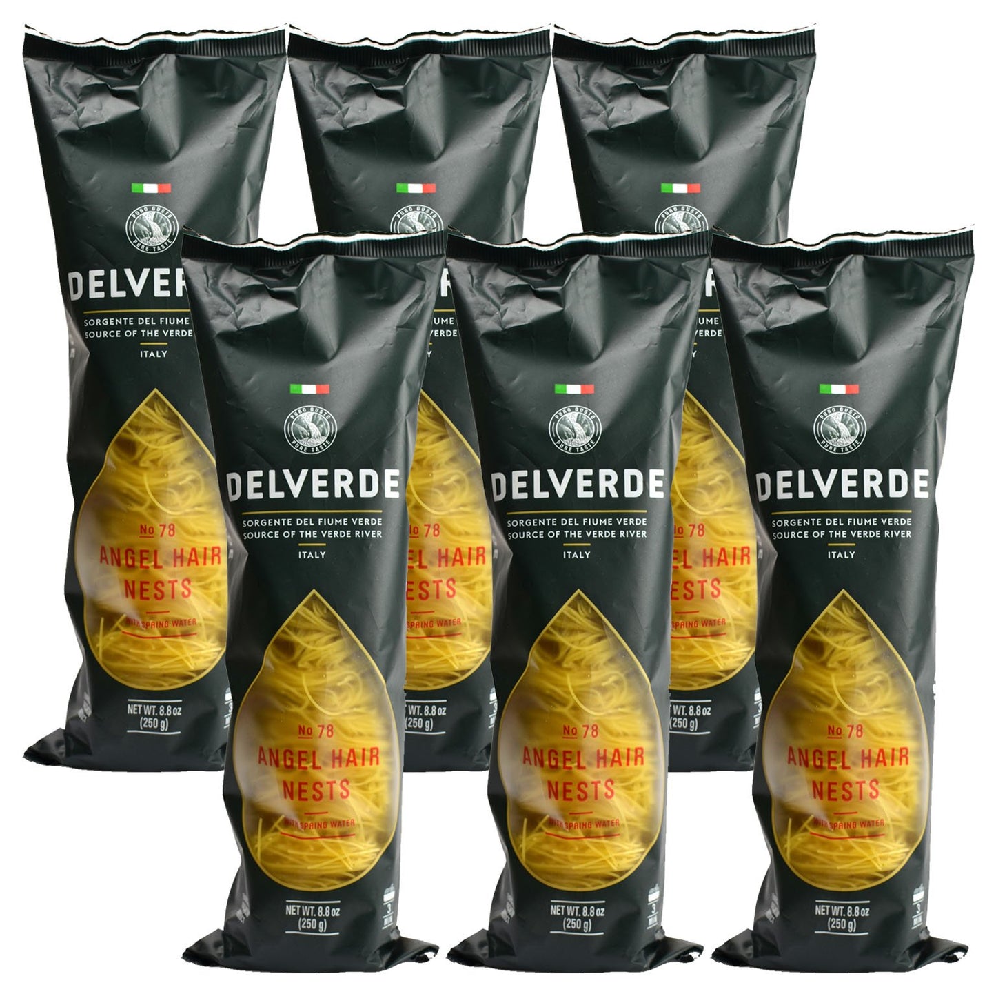 Delverde Artisan Made Angel Hair Nests with Spring Water Certified Kosher 8.8oz 6 pack