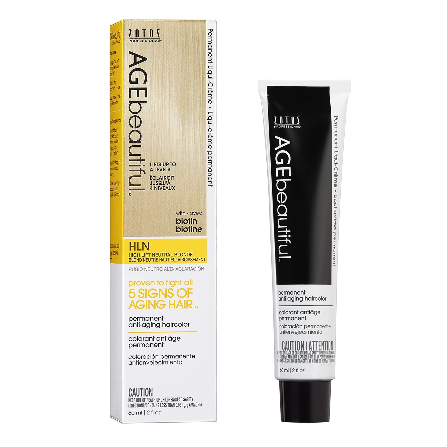 AGE beautiful Permanent Hair Color Dye Liqui Creme | 100% Gray Coverage | Anti-Aging Haircolor | Biotin for Thicker, Fuller Hair | Professional Salon