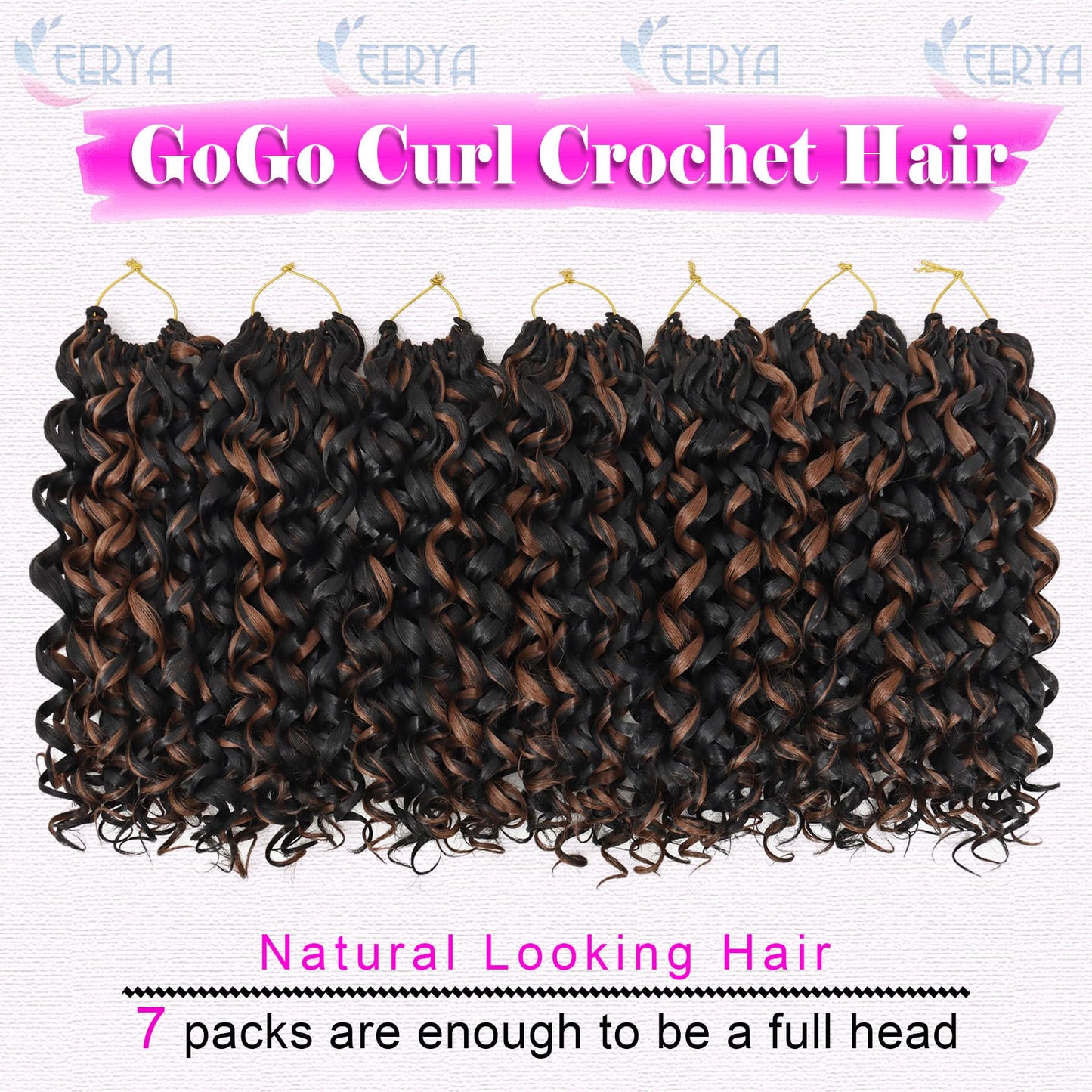 7 Packs GoGo Curl Crochet Hair 10 Inch Short Curly Crochet Hair for Women Water Wave Beach Curl Deep Twist Crochet Braids Synthetic Braiding Hair Beauty and Personal Care EERYA