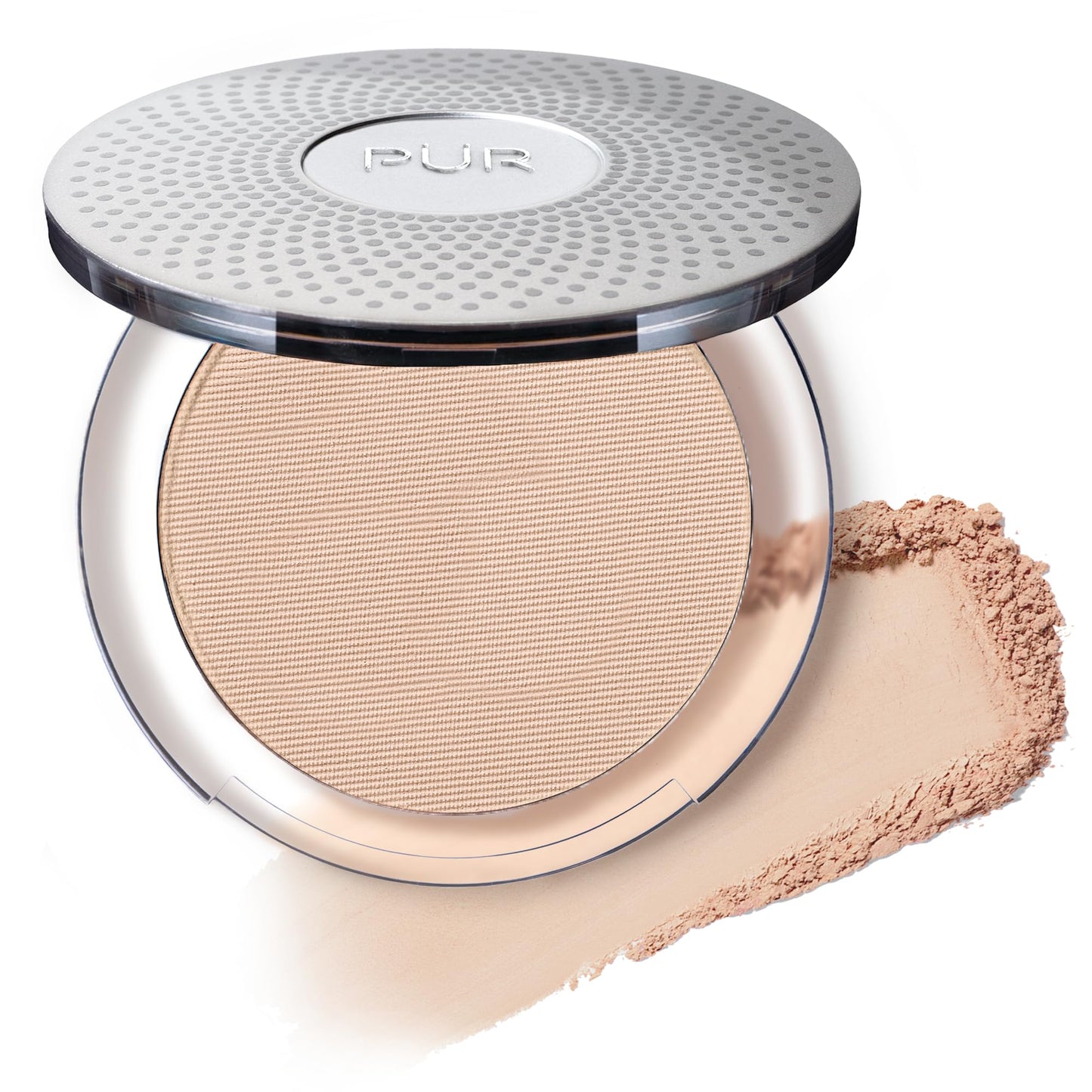 PUR Beauty 4-in-1 Pressed Mineral Makeup Powder Foundation with SPF 15 - Concealer & Finishing Compact Pressed Powder for Face - Buildable Medium