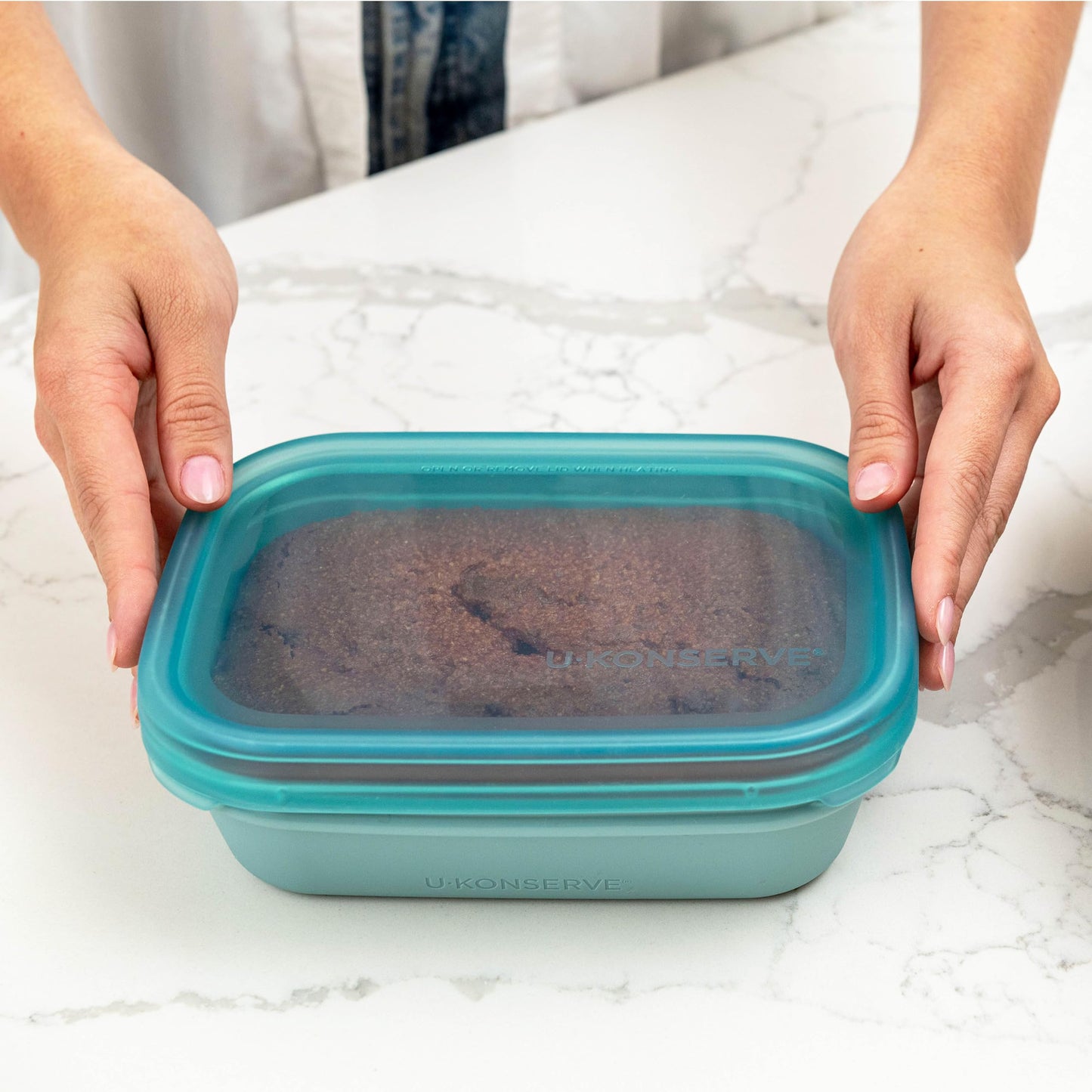 U Konserve Platinum Silicone Nested Duo Food Storage Bento Box Dual Seal Rectangle Container - Two Pack - Leak Proof, Shatter Proof, Dishwasher Safe…