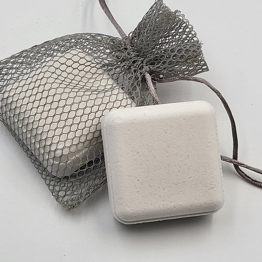 Essential Oil Shower Steamers XL with mesh Shower Steamer Bag and Glossy Laminate Box. (Headache Relief)