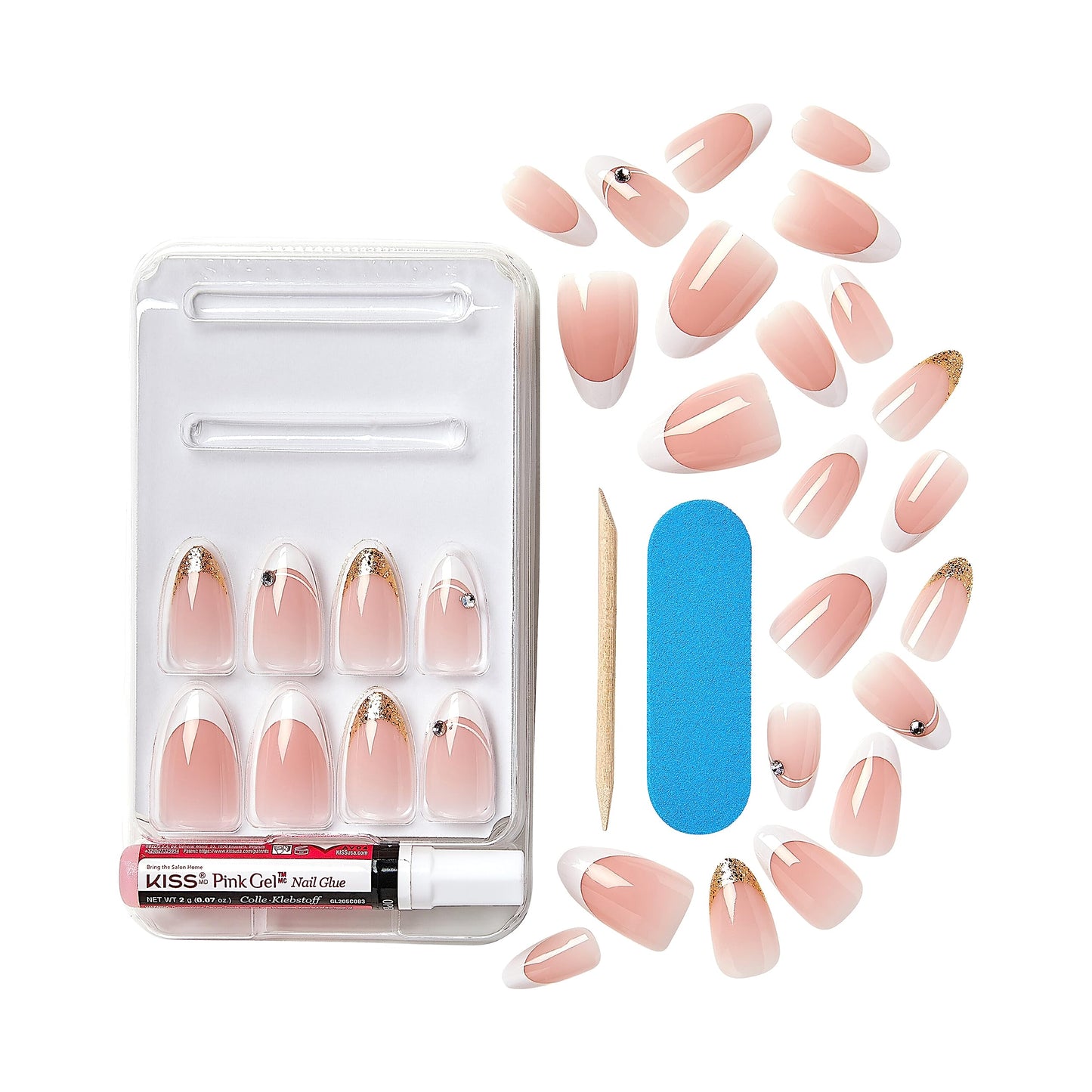 Marilyn Monroe x KISS Limited Edition Glue-On Nails, 28 Fake Nails, Gel Nail Glue Net Wt. 2g (0.07 Oz.), Mini Nail File, Wooden Manicure Stick Beauty & Personal Care KISS