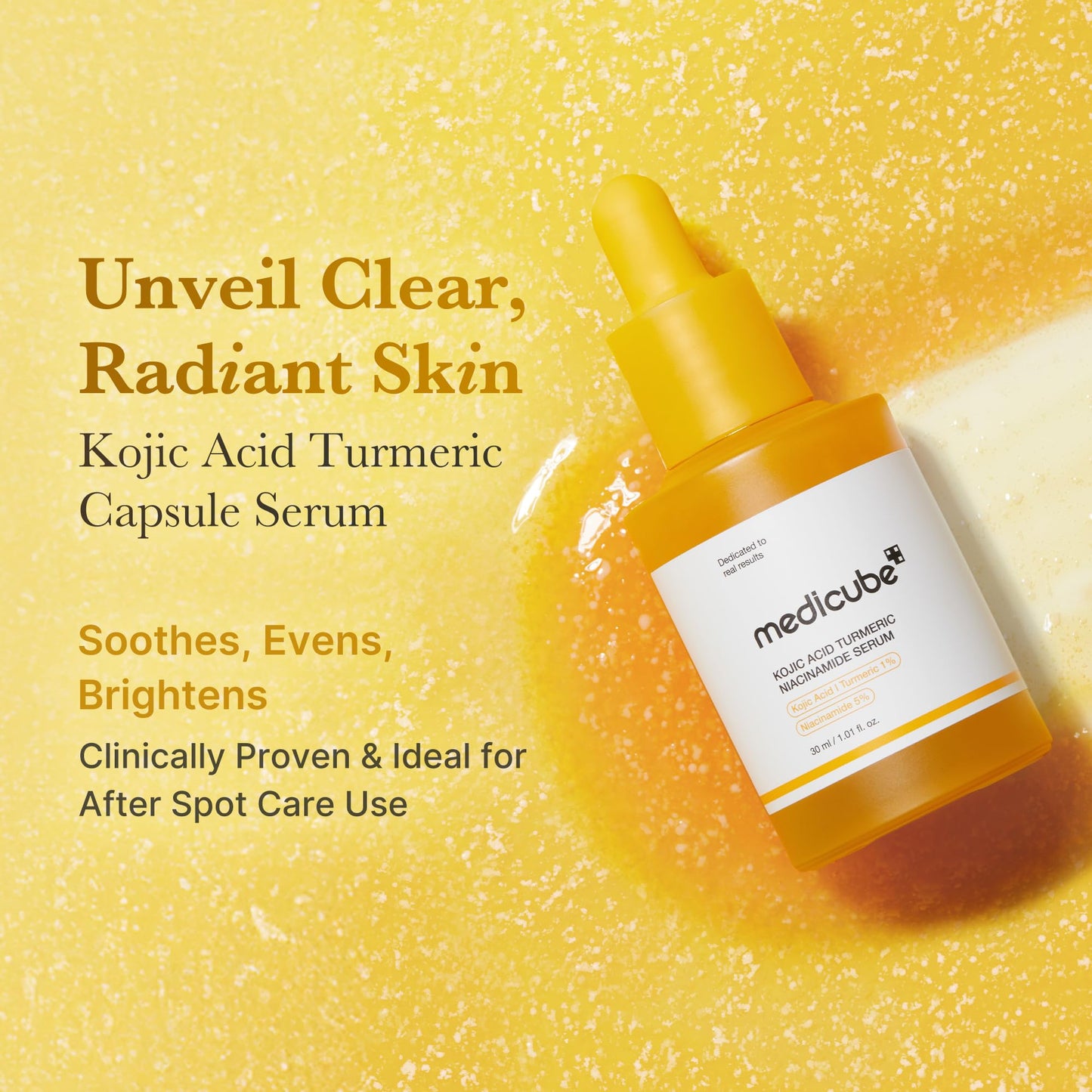 medicube Kojic Acid Turmeric Clarifying & Balancing Capsule Serum for Troubled Skin | Soothing & Brightening Facial Serum | Niacinamide & Glow Beauty and Personal Care medicube