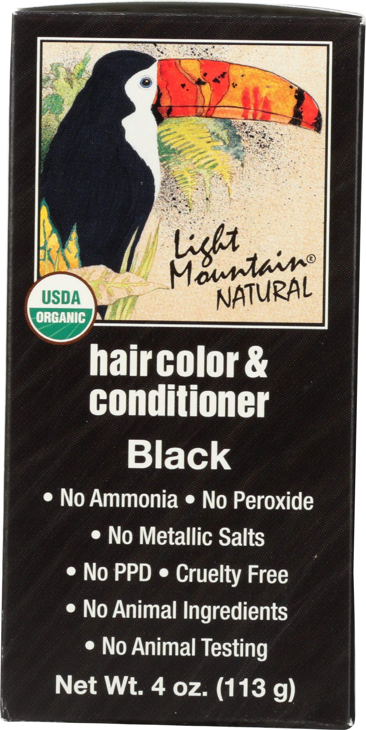 Light Mountain, Hair Color Henna Black Organic, 4 Ounce