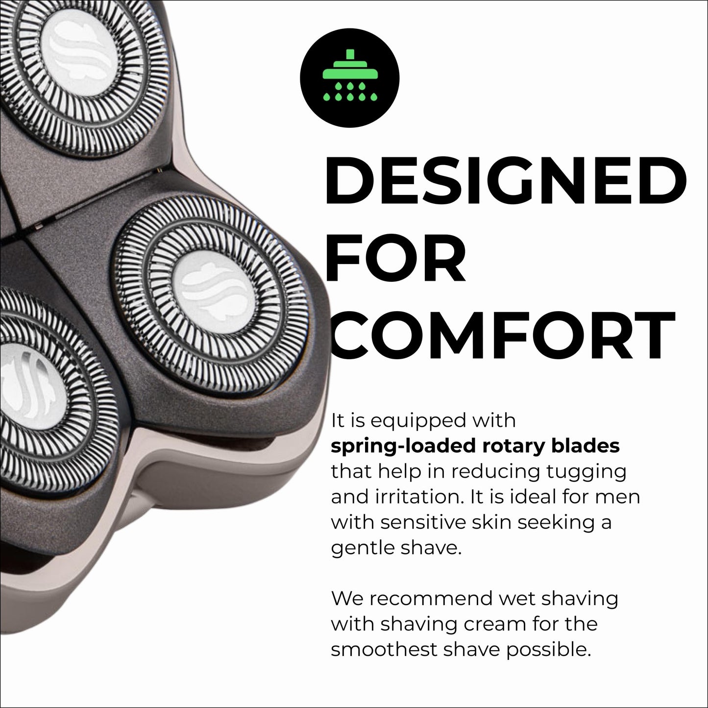 Skull Shaver Forte PRO 4 Head Replacement Blade - Shaver Blade for Wet & Dry Shaving - Rotary Heads Design - Japanese Stainless Steel - Compatible Beauty and Personal Care Skull Shaver