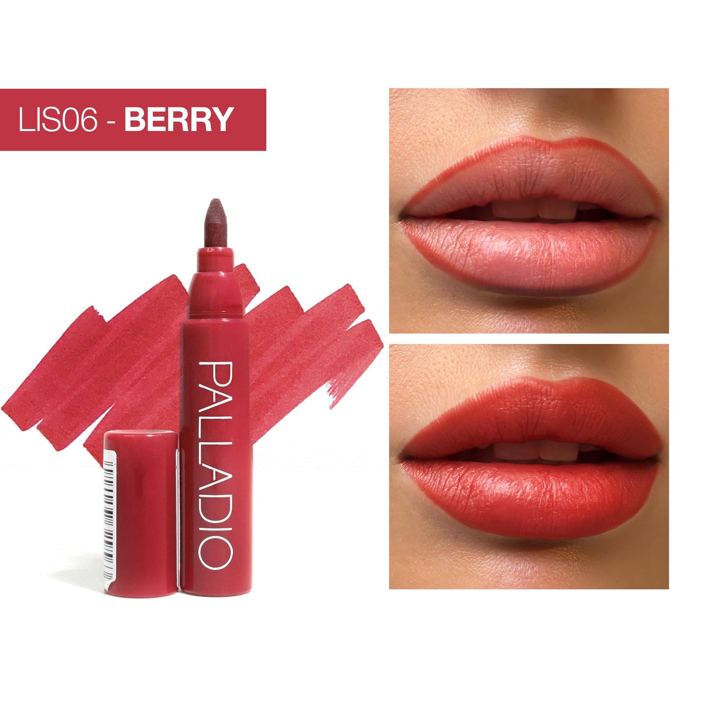 Palladio Lip Stain, Hydrating and Waterproof Formula, Matte Color Look, Longlasting All Day Wear Lip Color, Smudge Proof Natural Finish, Precise