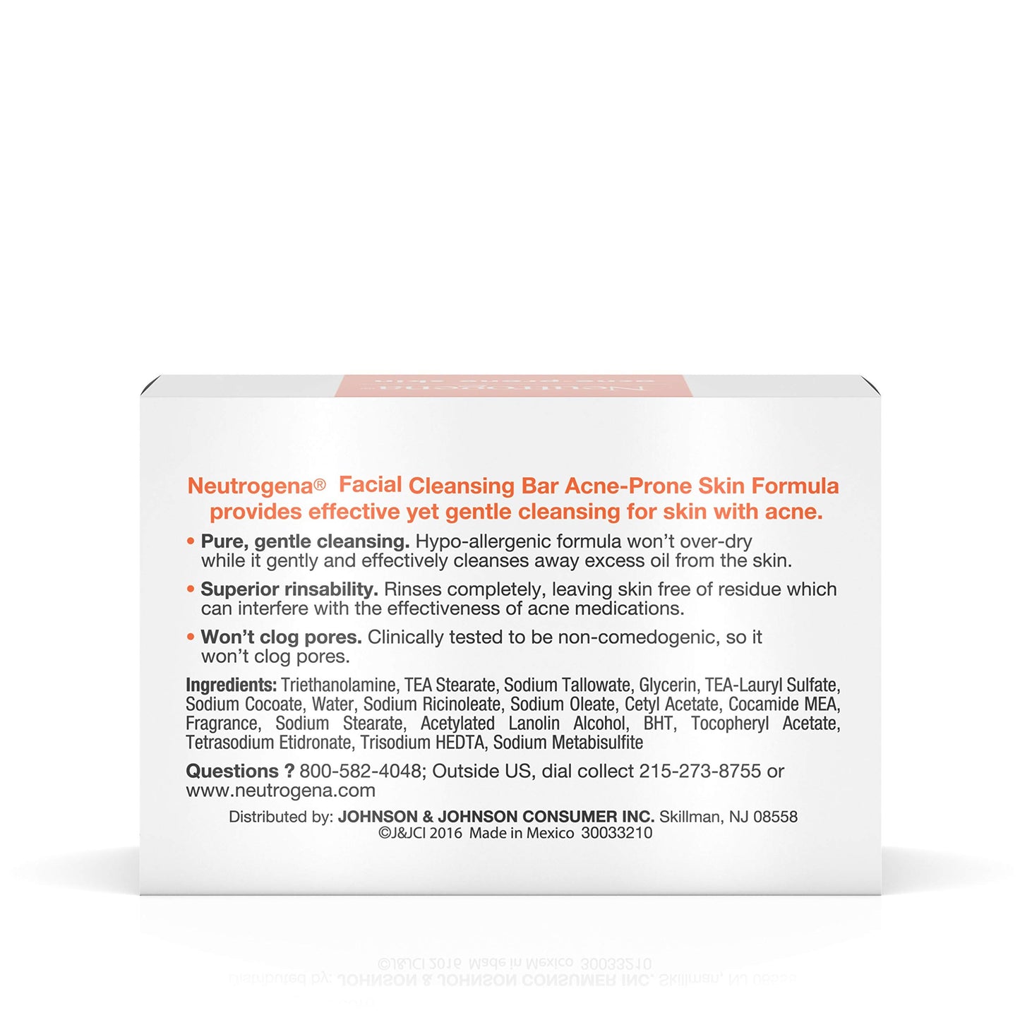 Neutrogena Facial Cleansing Bar Treatment for Prone Skin, Non-Medicated & Glycerin-Rich Hypoallergenic Formula with No Detergents or Dyes, 3.5 oz