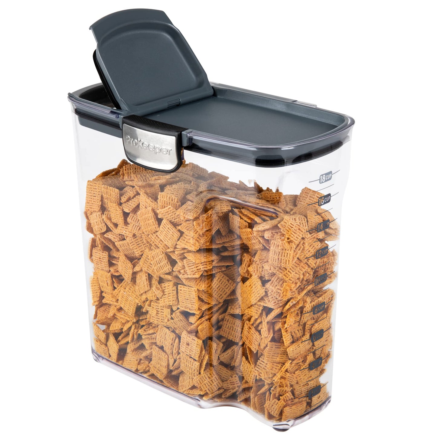 Progressive International ProKeeper+ 4-Piece Clear Plastic Modular Airtight Pantry Cereal Food/Snack Kitchen Storage Organization Container Canister…