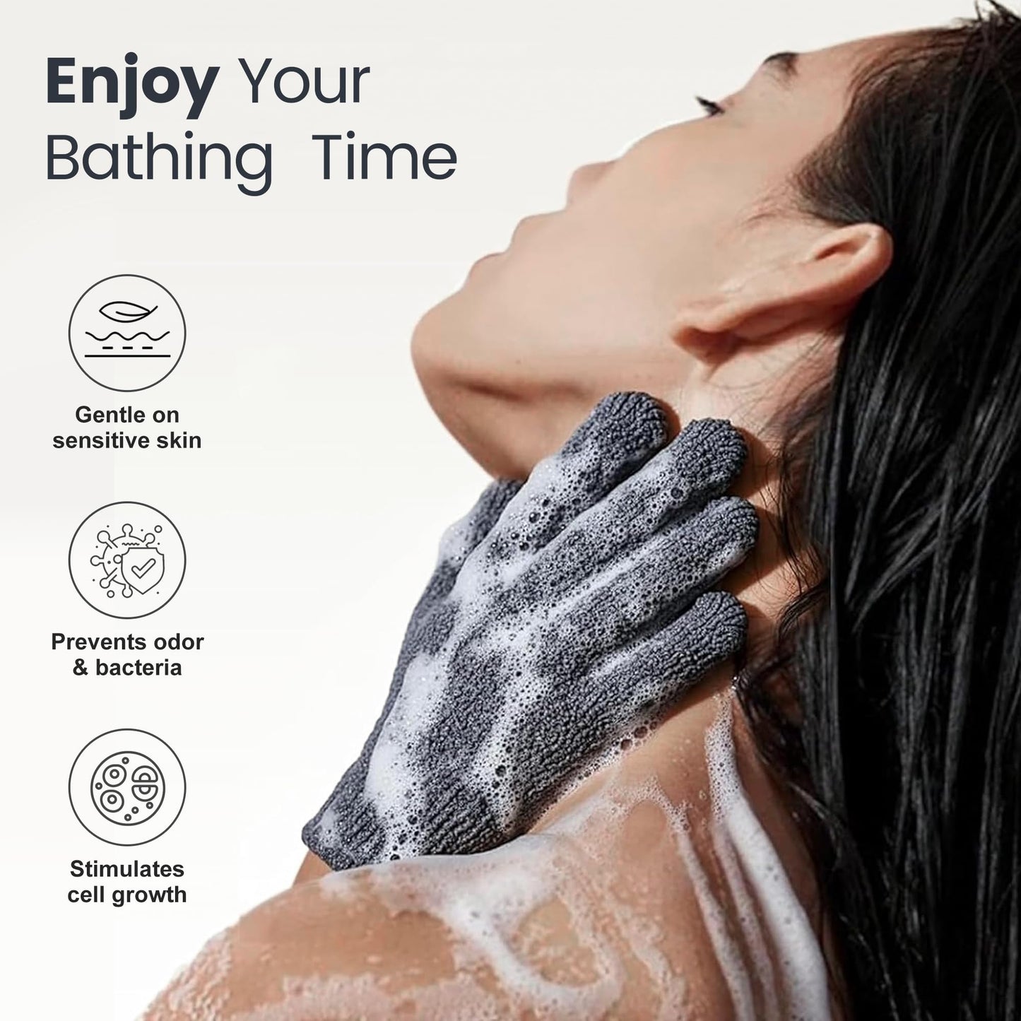 Yiclick Heavy Exfoliating Gloves 4Pcs, Exfoliating Mitt, Body Scrubber for Bath Shower Exfoliation, Body Scrub Exfoliator for Dead Skin Remover Beauty and Personal Care Yiclick