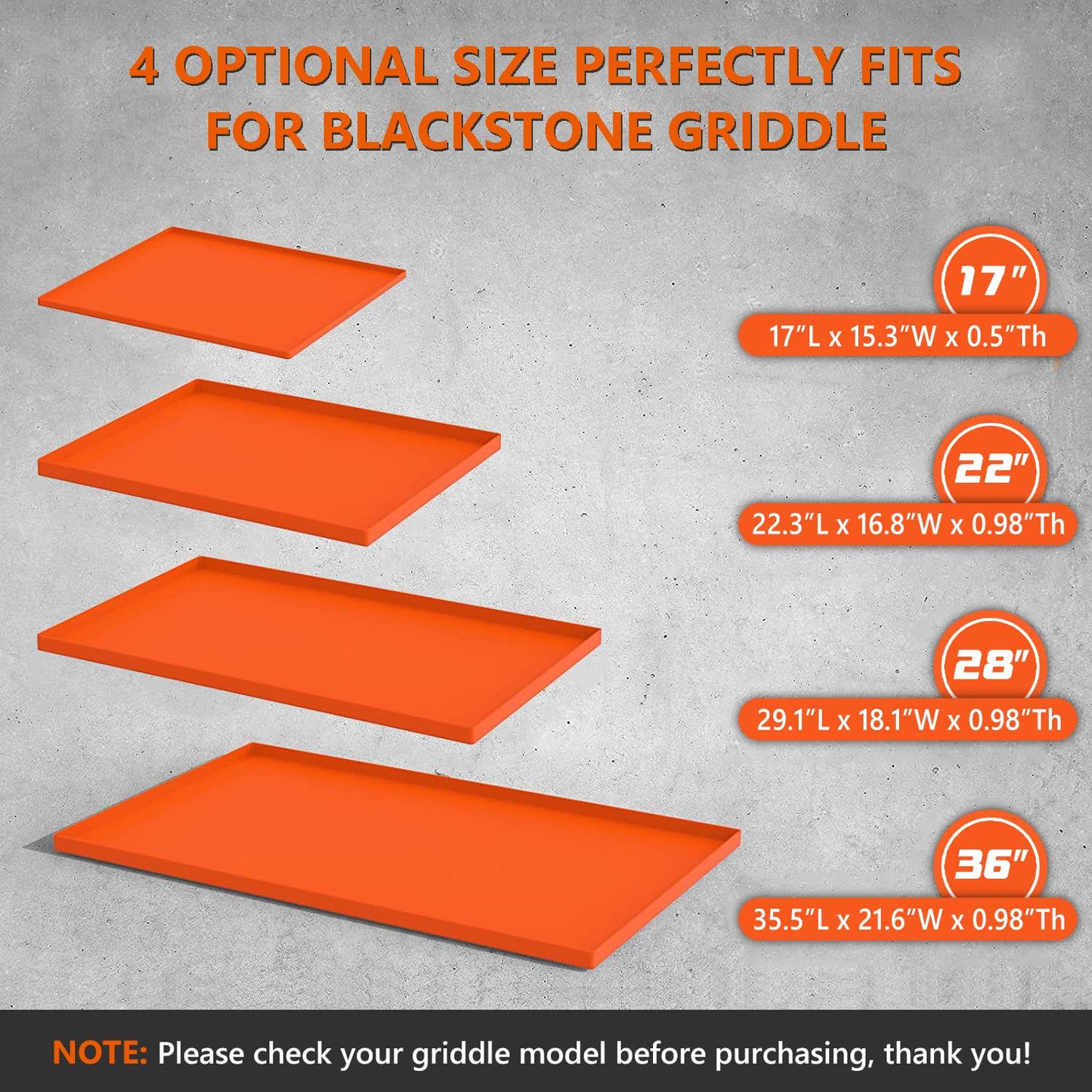 36" Silicone Griddle Mat for Blackstone – Heavy-Duty Food-Grade Cover, Protects Griddle from Dirt & Rust Year-Round