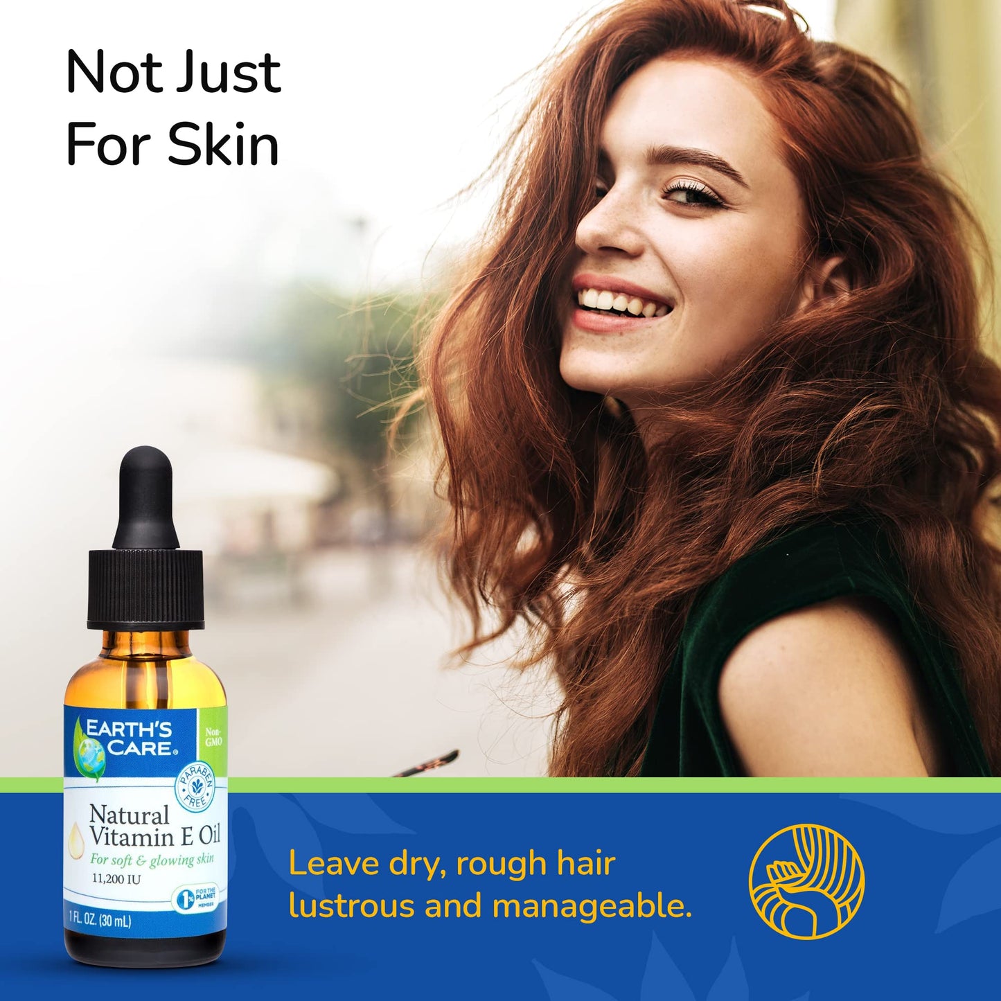 Earth's Care Natural Vitamin E Oil - 100% Natural Vitamin E Oil for Skin and Hair - 1 Fl OZ