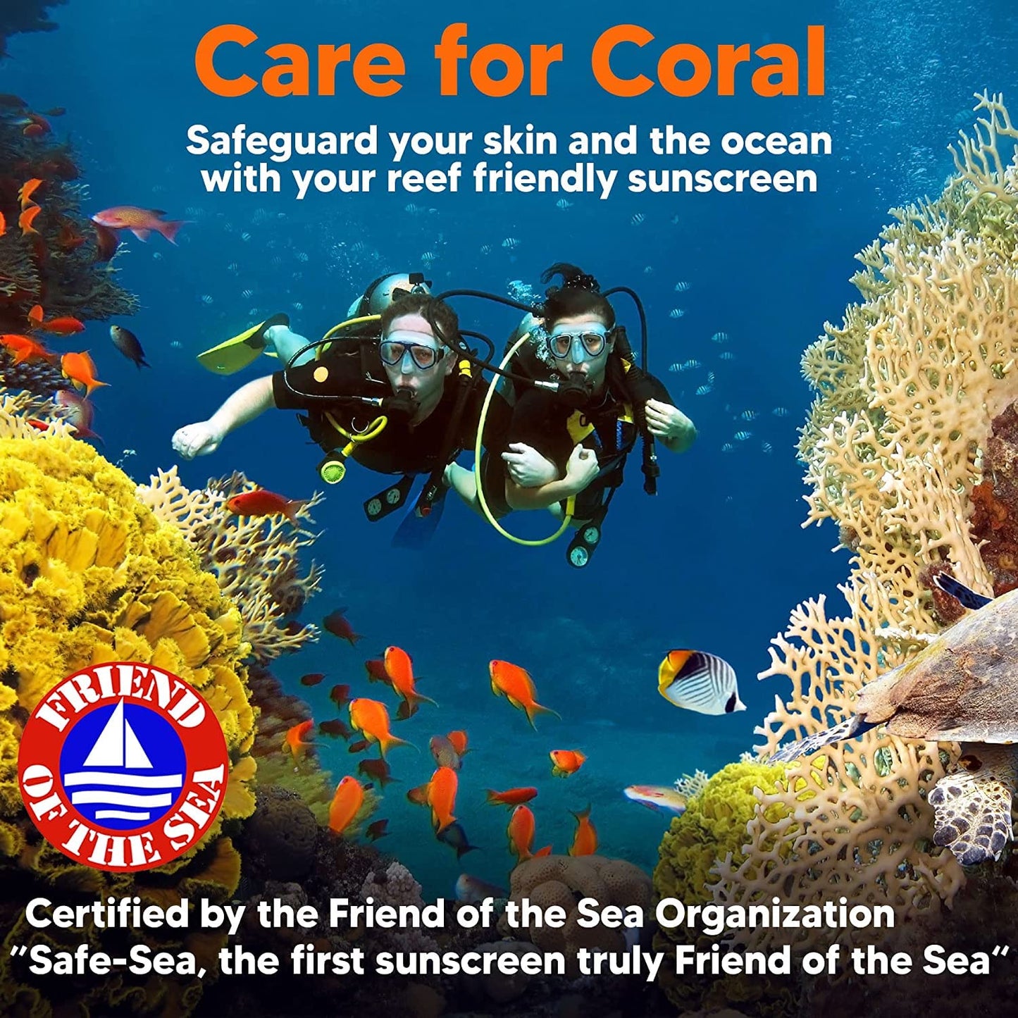 Safe Sea Zinc Oxide Sunscreen SPF50 | Clear Mineral Face Sunscreen | Anti-Jellyfish Sting Protective Lotion | Coral Reef Safe | Travel Size - 2Oz