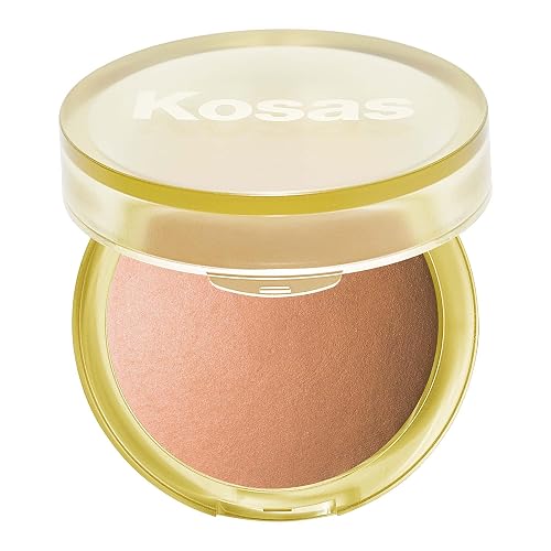 Kosas The Sun Show Glowy Warmth Baked Bronzer - Talc-Free Powder Bronzer for Face, Buildable Color, Natural Glow, Lightweight Finish, Beachy