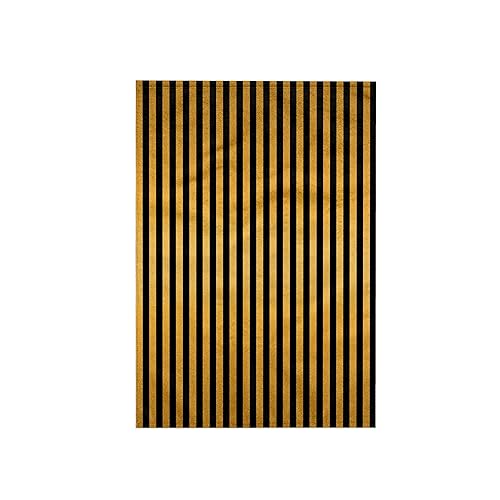 3D Rose TWL_239967_1 Glam Gold & Black Stripes Towel, 15" x 22"