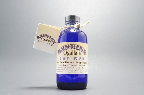8 oz Genuine Ogallala Bay Rum, Limes & Peppercorns. Old-time looking bottle and label. Beauty & Personal Care Ogallala Bay Rum
