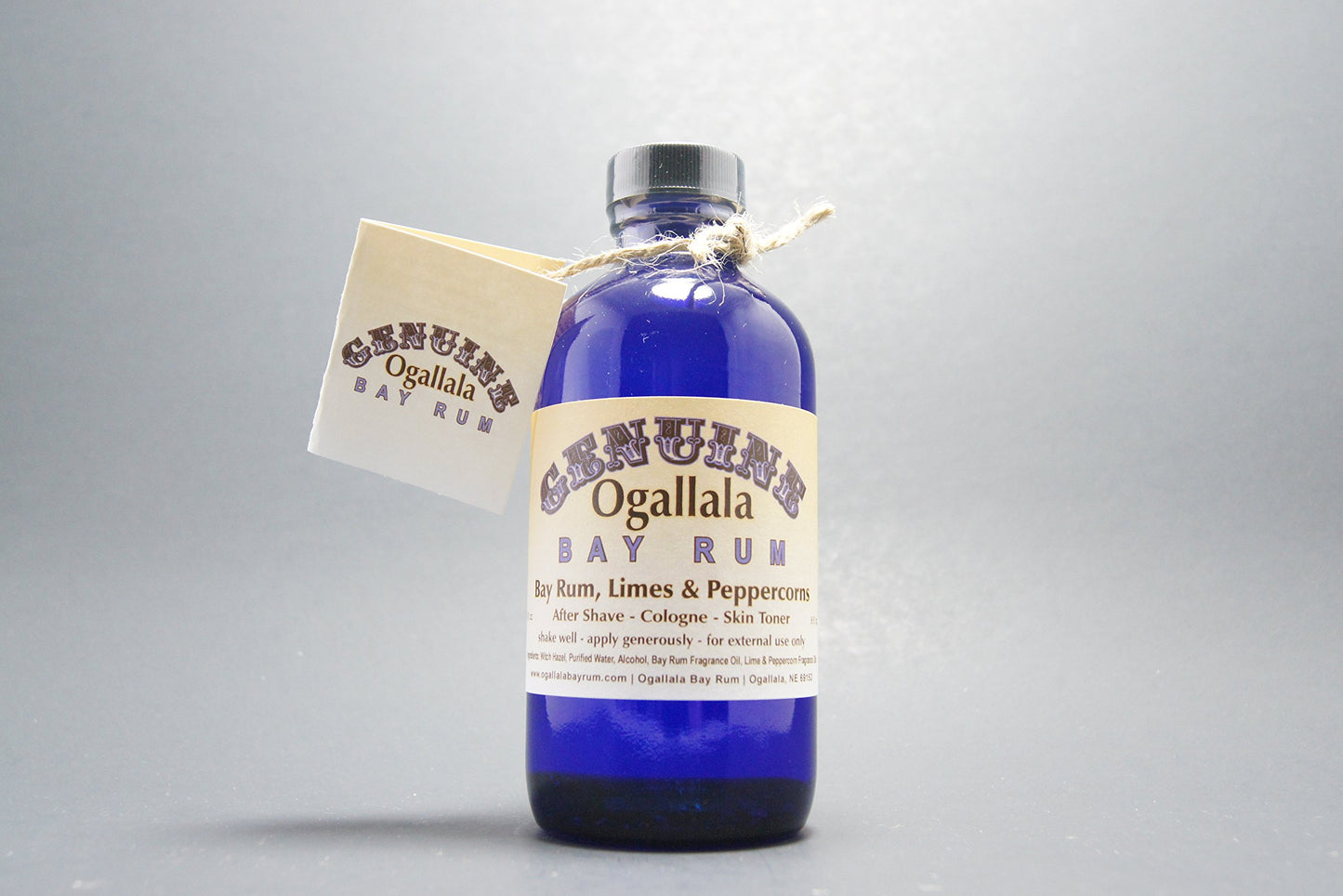 8 oz Genuine Ogallala Bay Rum, Limes & Peppercorns. Old-time looking bottle and label. Beauty & Personal Care Ogallala Bay Rum
