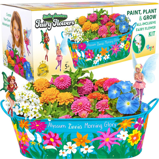 BRYTE Unicorn Terrarium Kit for Kids - Ages 4-12 - Fairy Garden Craft Set with Paint & Fairy Lights - Flower Planting & Grow Kit with Seeds & Tools