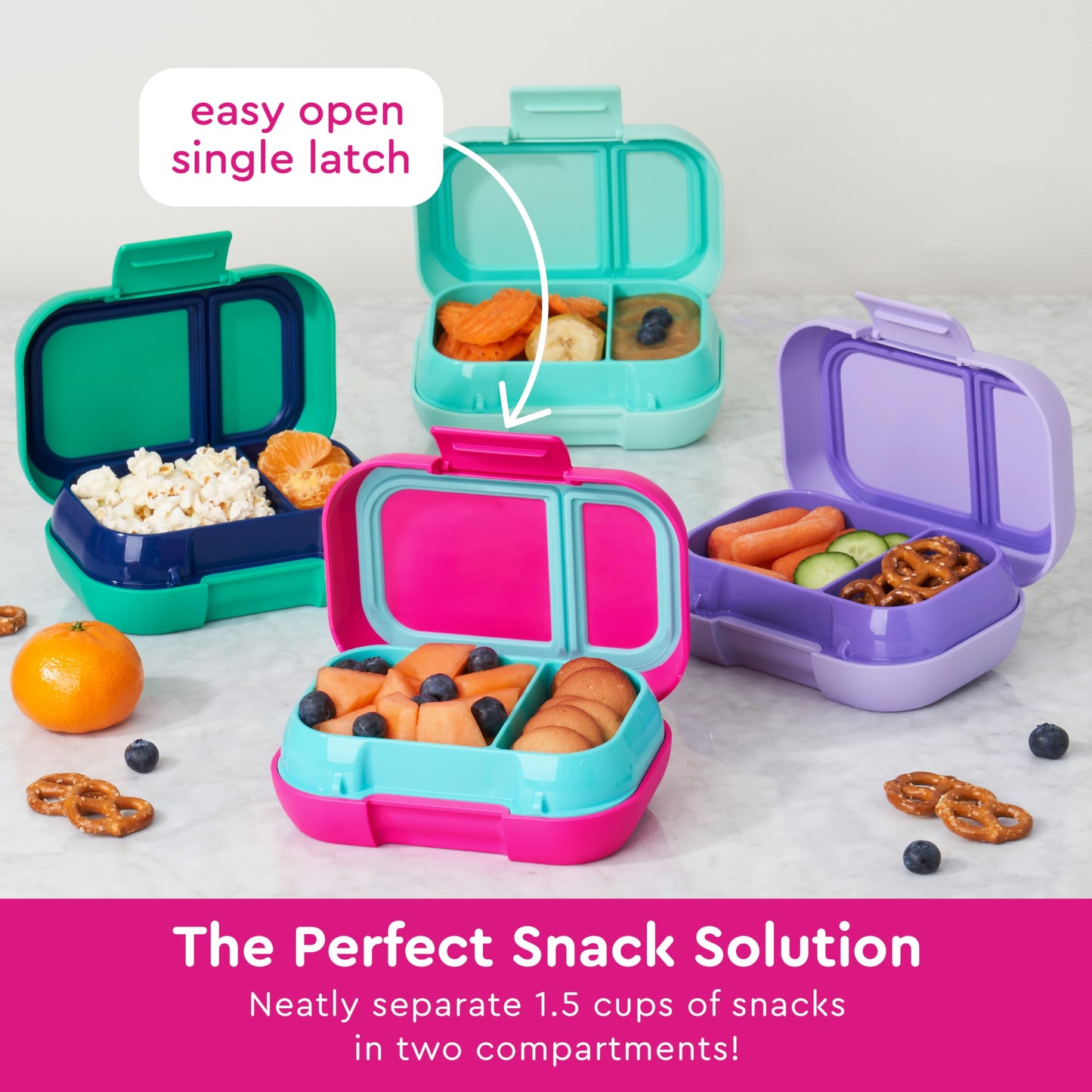 Bentgo Kids Snack - 2 Compartment Leak-Proof Bento Box Container for Snacks and Small Meals, Easy-Open Latch, Dishwasher Safe, BPA-Free for School…