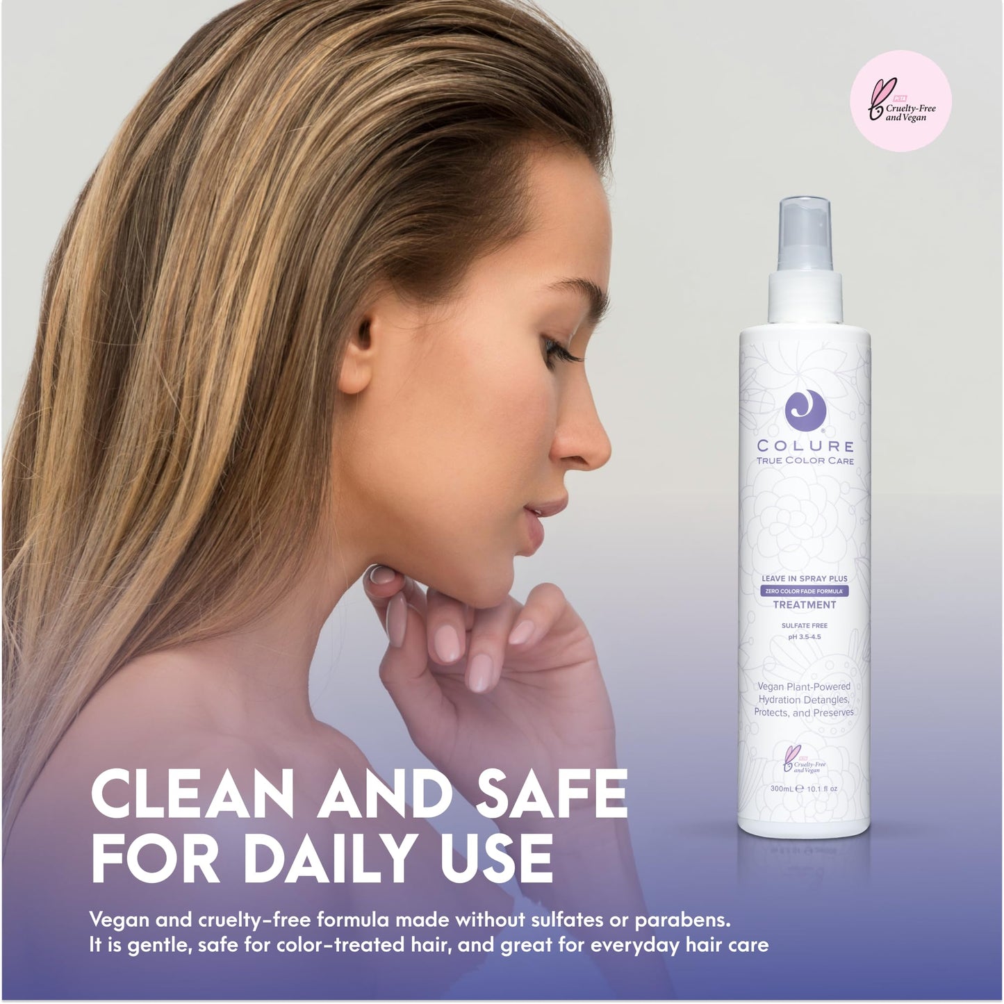 COLURE Leave-In Spray Plus, 10 Fl Oz - pH Balancing Sealer & Detangler, Acidifying Primer for Color Protection & Frizz