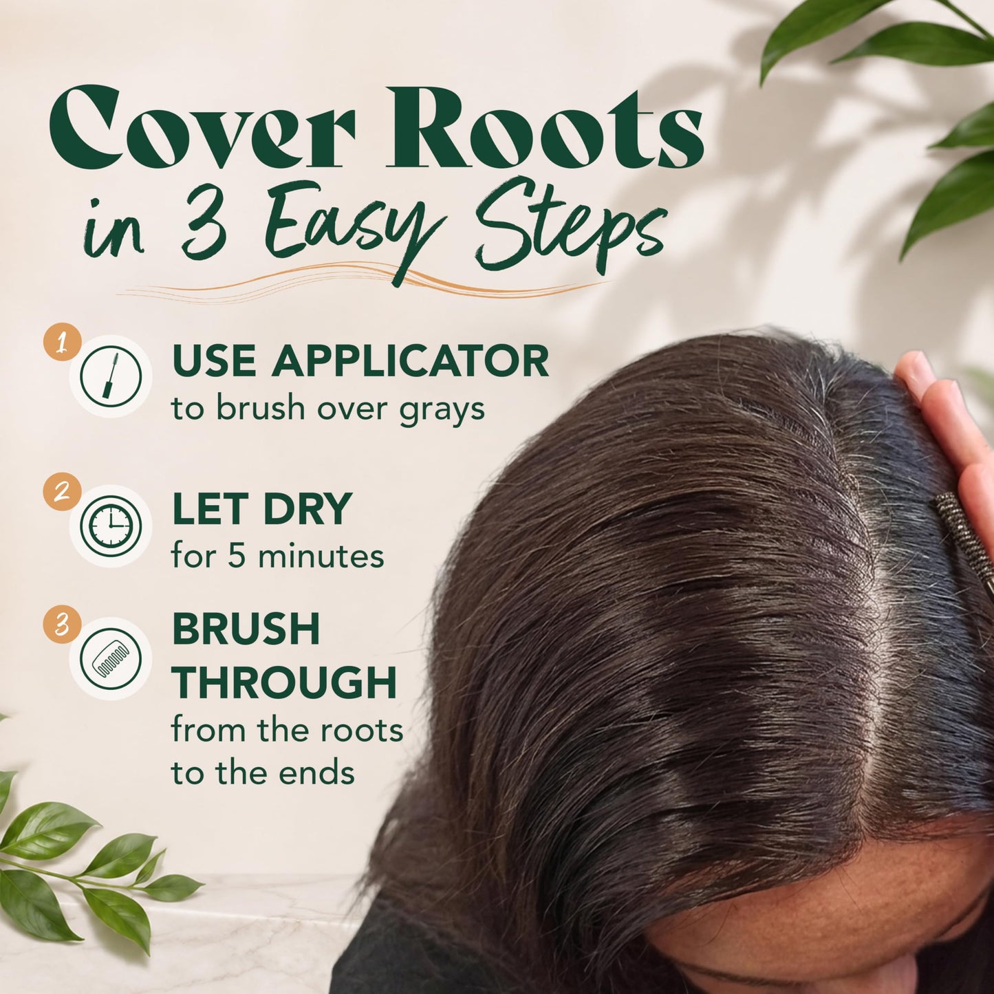 Herbatint Temporary Hair Touch-Up - Instantly Mask Grey Roots Between Coloring with Easy To Apply Precision Brush Kit - Natural-Looking Concealer