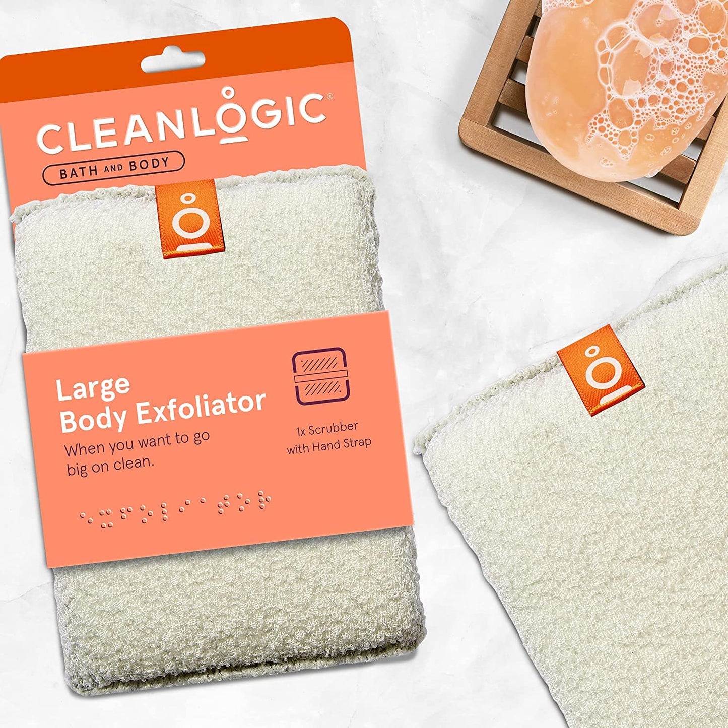 Cleanlogic Large Exfoliating Body Scrubber, 1 Count Beauty & Personal Care Cleanlogic