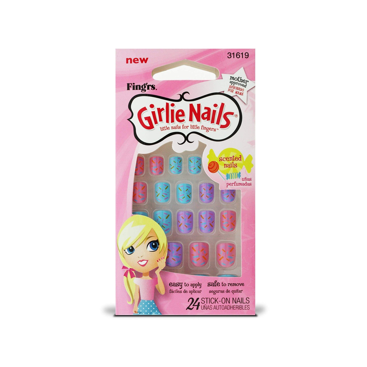 Fing'rs Self Stick Girlie Nails,Sassy Serena, 24 Count,31619 Beauty & Personal Care Fing'rs