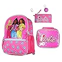 Barbie Backpack Barbie and Friends Magic Sequins 5 PC Set with Matching Lunch Box School Bookbag