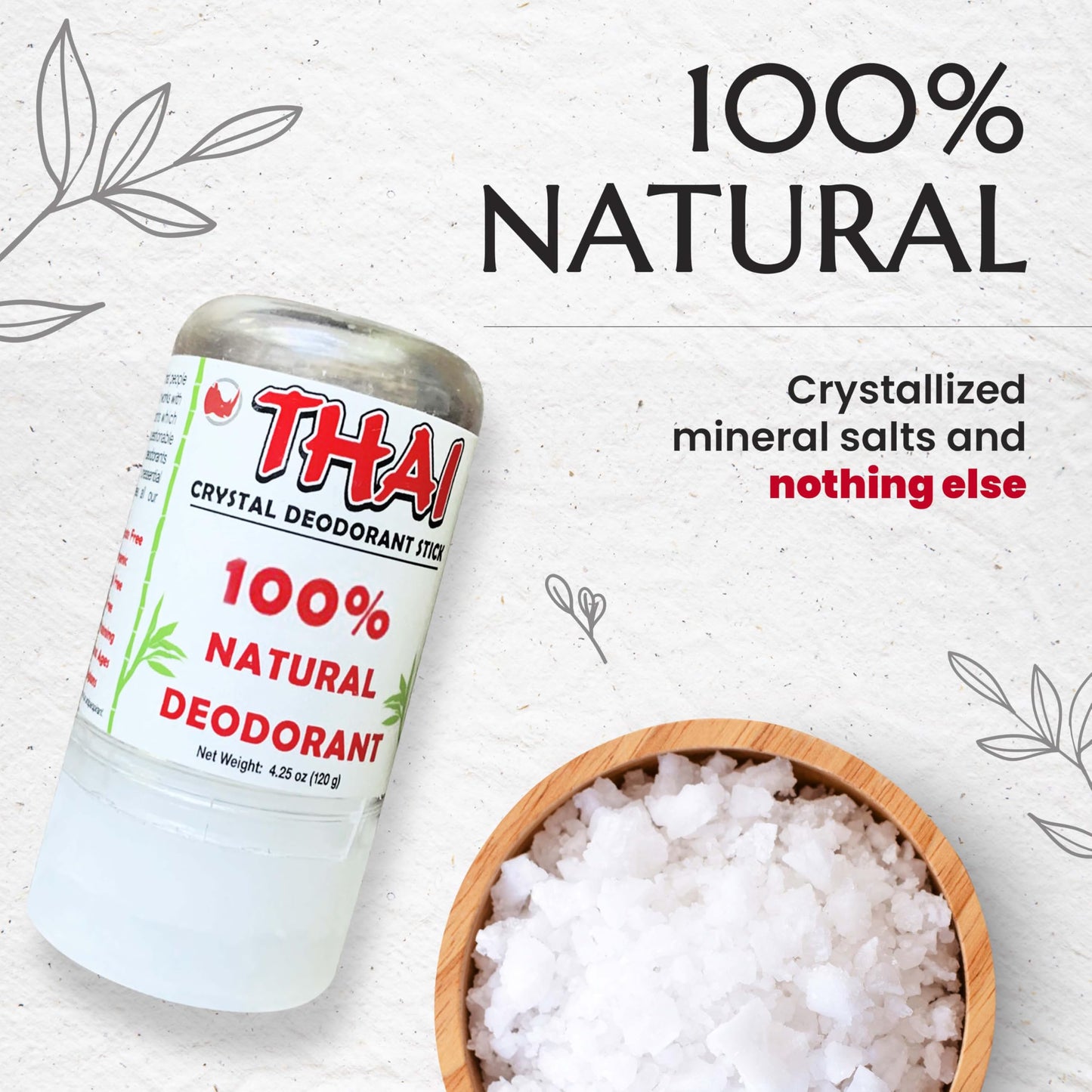 2-Pack Thai Crystal Deodorant - Clinically Tested - Dermatologist Approved Natural Whole Body Deodorant for Men, Women & Teens - Crafted in USA Beauty and Personal Care MegaRhino