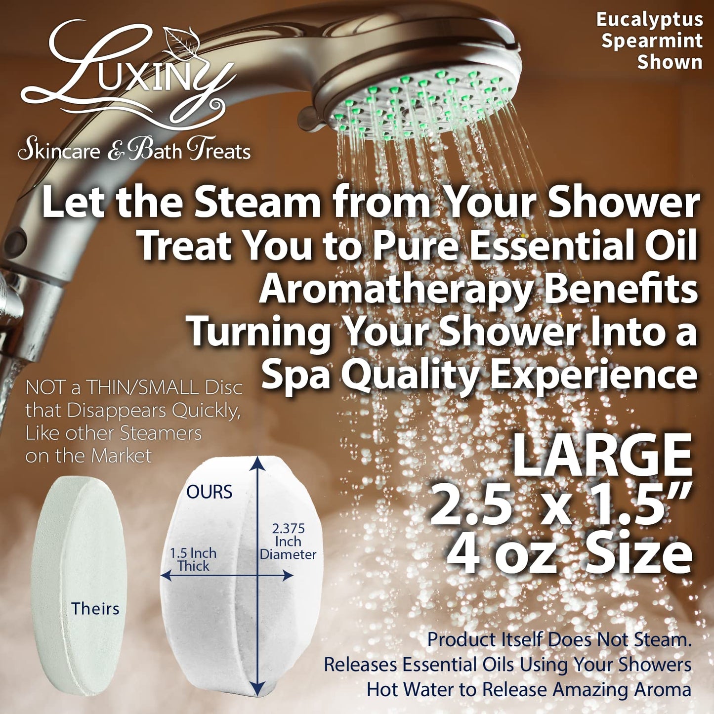Eucalyptus Shower Steamer Aromatherapy in Your Shower, American Made by Luxiny, Shower Bomb Tablets Melt to Release a Vapor for Natural Stress Relief…