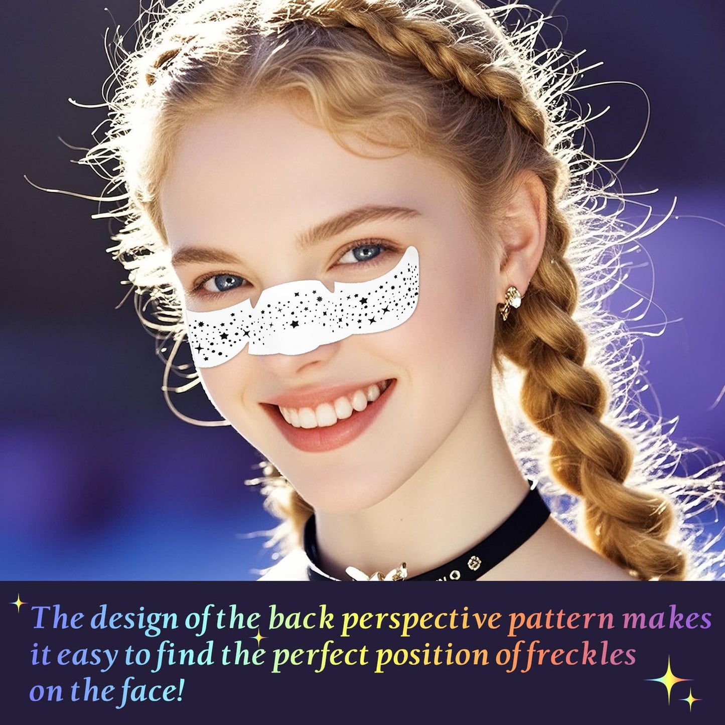 24pcs Glitter Freckles Makeup Patches-Holographic-Face Glitter Speckles, Sparkle Speckles Patches for Women, Cute Sparkling Fake Freckles, Glitter Beauty and Personal Care BESNEL