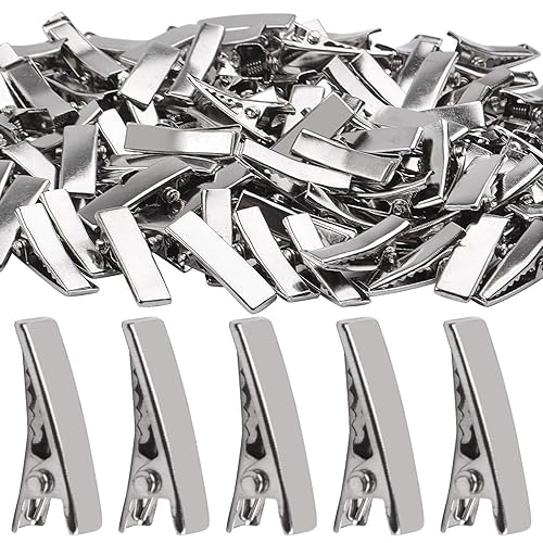 Alligator Hair Clips, 100pcs 2cm Single Prong Duckbill Hair Clips with Teeth Flat Top Crocodile Hair Pins Barrette for Hairbow Accessory Crafts