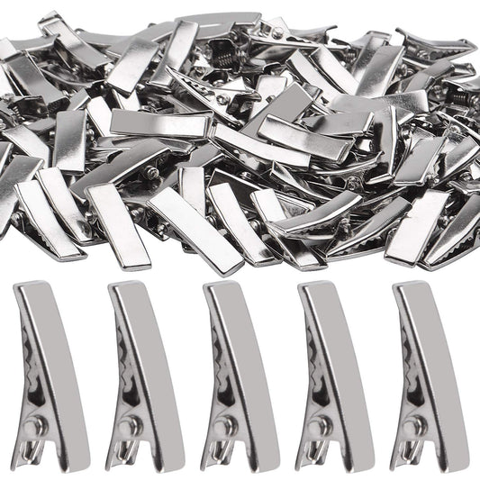 Alligator Hair Clips, 100pcs 2cm Single Prong Duckbill Hair Clips with Teeth Flat Top Crocodile Hair Pins Barrette for Hairbow Accessory Crafts