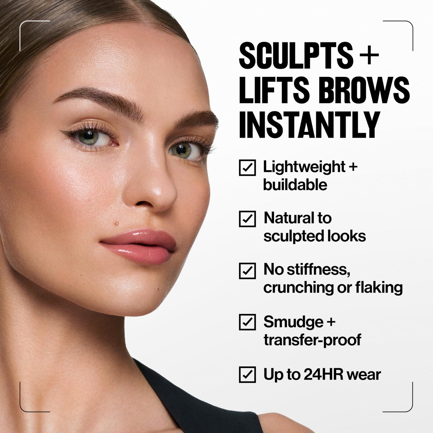 Revlon PhotoReady Lifting Brow Gel, Tinted Eyebrow Lamination with Spoolie Brush, Conditions, Shapes & Defines, 804 Rich Dark Brown, 0.23 fl oz