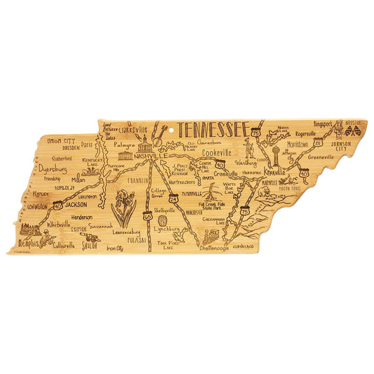 Totally Bamboo Destination Tennessee State Shaped Cutting Board, Charcuterie and Cheese Serving Board - Tennessee Gift for Home Décor or Everyday…